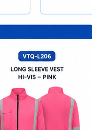 VTQ-L206 Long Sleeve Vest Hi-Vis Pink