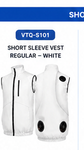 VTQ-S101 Short Sleeve Vest Regular White